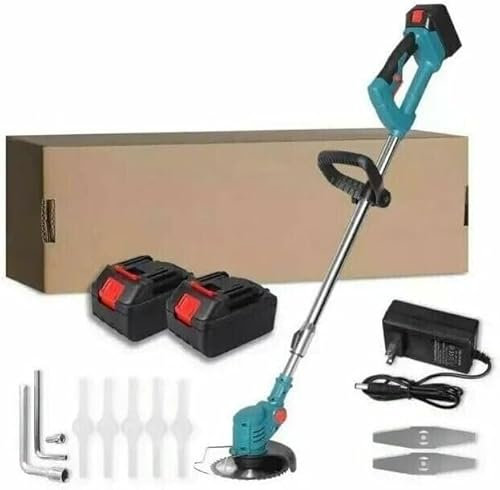 Decespugliatore a Batteria al Litio 68V, Tagliaerba Elettrico con 2 Batterie, Set Completo con Caricatore e Accessori, TAGLIAERBA TAGLIABORDI RASAERBA