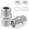Spetsbst Adaptador de manguera de ducha de 1/2 pulgadas, acero inoxidable 304, doble conector de manguera, extensión de manguera de ducha, adaptador de rosca con 2 juntas y 2 elementos de filtro