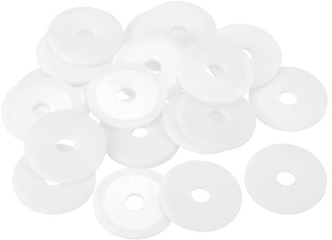 QUARKZMAN 25Pcs Rondelles Plates En Nylon M8 Rondelle Plate 8mm ID 40mm OD 2mm Épais Entretoises En Plastique Pour Vis Boulons Réparation De Plomberie Robinet De Jardin, Blanc