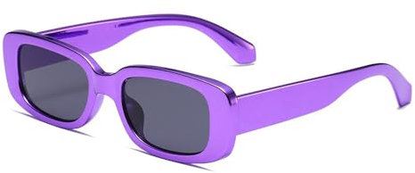 GGYTMQL Color Retro-Sonnenbrille, klein, rechteckig, Technologie, Sinne, UV400, violett, Einheitsgröße