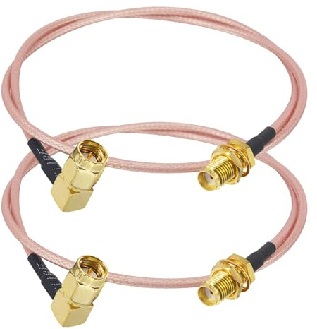 Boobrie 30CM SMA-Stecker 90 Grad auf Buchse RG316 Kabel Rechtwinkliges SMA-Verlängerungskabel 50Ohm 3G 4G 5G LTE WiFi-Antennenkabel für Mobilfunkantennen WiFi-Antennenrouter 2er-Pack