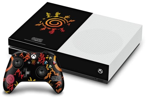 Head Case Designs Offizielle Naruto Shippuden Kurama-Siegel Ikonisch Vinyl Haut Gaming Aufkleber kompatibel mit Xbox One S Console and Controller Bundle
