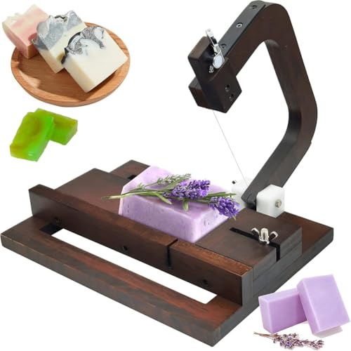 Coupe-savon en bois - Trancheuse de savon professionnelle à fil unique pour le bricolage - Outil parfait pour couper du savon, du fromage, du beurre, des bougies avec échelle de taille