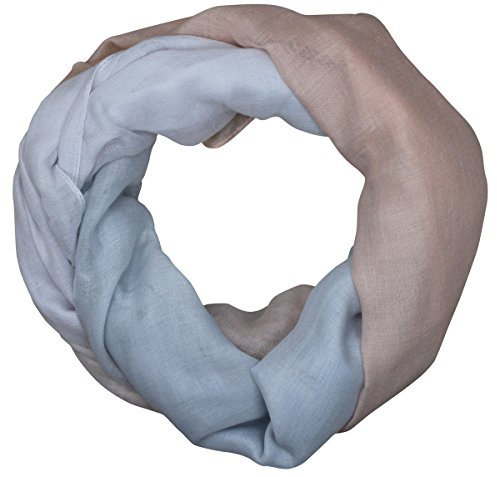 PiriModa XXL Damen Schal Leichter Schlauchschal Viele Farben (Lachs/Hellblau)