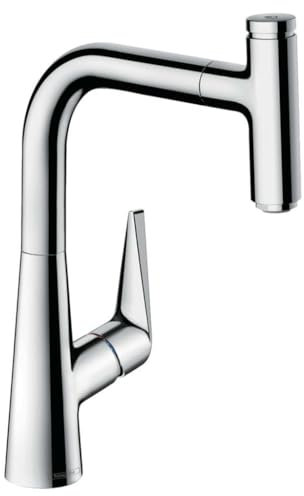 hansgrohe Talis Select S Einhebel-Küchenarmatur, Komfort-Höhe 220 mm, mit Ausziehauslauf, Chrom