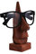 IndiaBigShop Brillenhalter Holz Brillen Spec Ständer Halter mit Nase Form Design Display Stand Home Decor