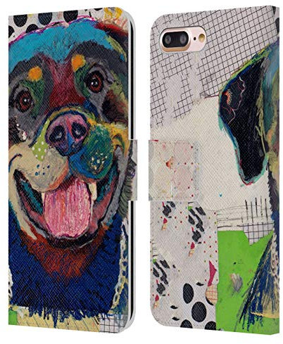 Head Case Designs Offizielle Michel Keck Rottweiler Hunde Leder Brieftaschen Handyhülle Hülle Huelle kompatibel mit Apple iPhone 7 Plus/iPhone 8 Plus
