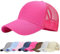UMIPUBO Mesh Baseball Cap für Damen Basecap Outdoor Sport Mütze Lässig Baseballkappe Nettokappe Schachtelhalm Baseballmütze (Rose rot)
