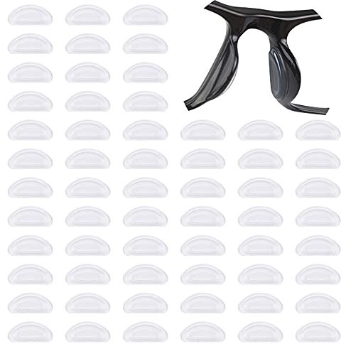 Chudian 60 Paare Nasenpads für Brille Selbstklebend aus Weich Silikon Rutschfeste Adhesive Nasenpads, Transparente Brille Nasenpads für Sonnenbrillen