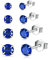 Shuxin Damen Ohrstecker Silber, 4 Paare 925 Sterling Silber Zirkonia Ohrstecker Ohrringe Set, Hypoallergen Unisex Klein Schlafen Knorpel Ohrstecker mit Saphir Blau Zirkonia, Größe in 3, 4, 5, 6mm