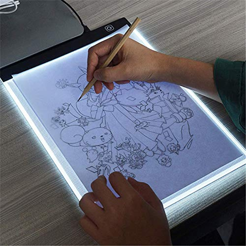 TureFans Tablette Lumineuse, très léger, très Fin, 3 Niveaux de luminosité, Transmittance Lumineuse élevée (Convient pour A4)