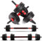 Youyijia 2 in 1 Hanteln Set 30kg Hantelset Verstellbar Kurzhanteln Langhantel Kunststoff Hantelscheiben mit Verbindungsstahlrohr für Kraftsport Fitness Home Gym