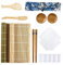 ShipeeKin 11pcs Sushi Making Kit, Sushi Rolling Bamboo Mats 2pack with Rice Paddle Spreader + Temaki Roller + 5-Grid Rice Mold + 2pcs Sauce Plates + 2 Pairs Chopsticks with Storage Bag