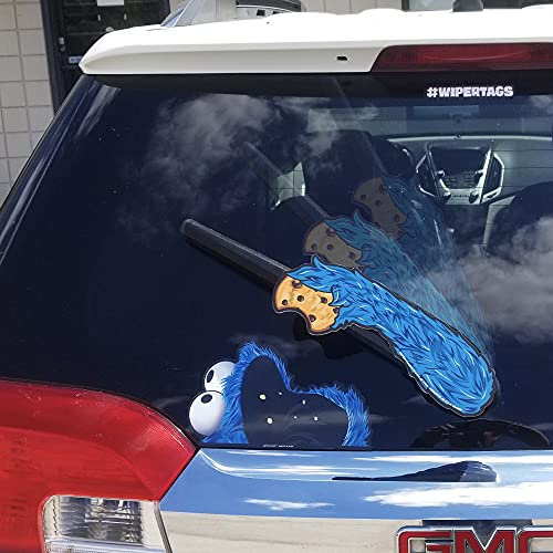 WiperTags Me Love Cookies Monster mit Aufkleber für Heckscheibenwischer