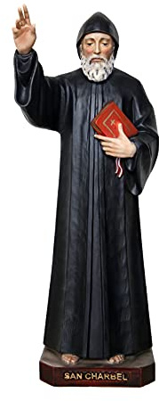 Generico Statue San Charbel 30 cm aus Harz geeignet für den Innen- und Außenbereich Made in Italy