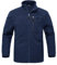 YSENTO Mens Full Zip Micro Fleece Jacket Warm Winter Outdoor Hiking Walking Stand Collar Jacket(Full Navy,XL)