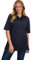 Ulla Popken Damen Basic Poloshirt T-Shirts, Blauschwarz, 66-68 EU
