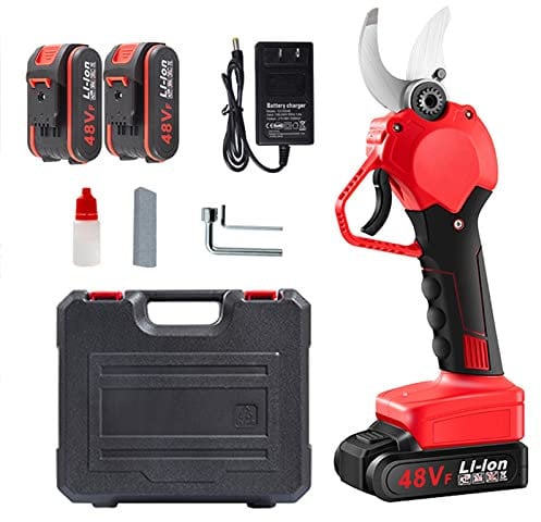 Forbici elettriche da potatura Cesoie tagliarami da giardino alimentate a batteria Potatore per rami di alberi da giardino con 2 pezzi di batteria ricaricabile di riserva Diametro massimo taglio 40 mm