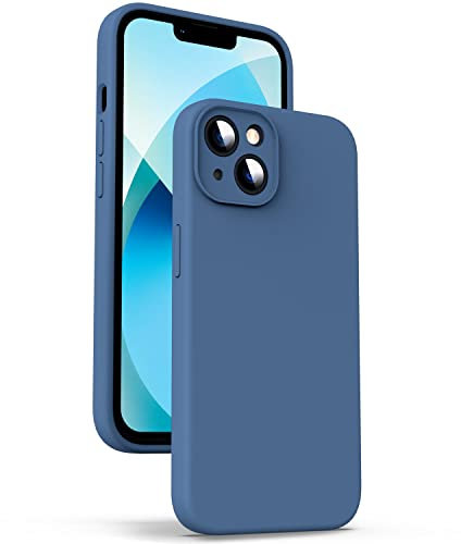 Supdeal Custodia in Silicone Liquido per iPhone 13, [Protezione Fotocamera] [Anti-Impronta Digitale] [Ricarica Wireless], Scatola in Microfibra Incorporata, 6,1, Blu