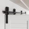 BONIKLUBA ‎5FT/153CM Bi-Folding Sliding Barn Door Hardware Track Kit for Four 37cm Wide Bifold Doors, Side Mounted Black Roller Hanger (No Door)