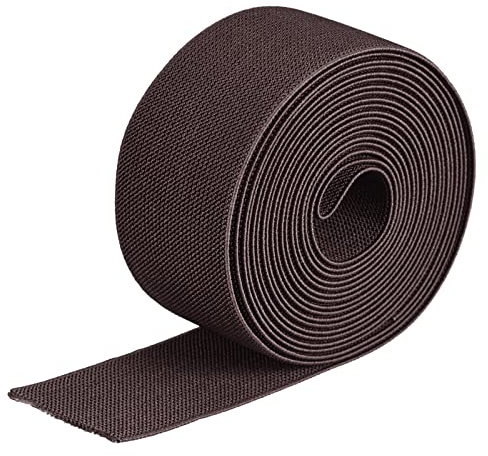 MECCANIXITY Large bande élastique tissée double face 5,1 cm plate 4 m Bande élastique tricotée lourde Marron foncé pour couture
