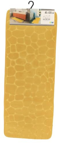Tendance - Tapis memoire de forme microfibre galet 45x120 cm - moutarde