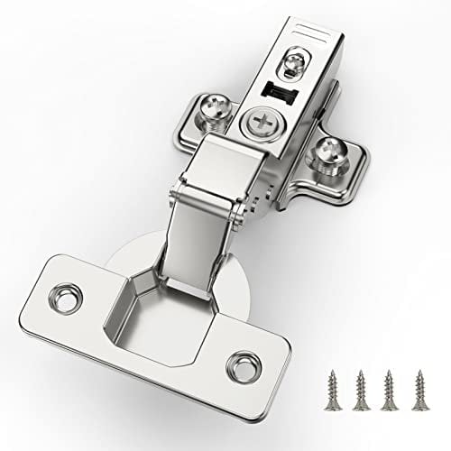 Furniware 2 pcs Soft Close Cabinet Hinge,110 Degree Inset Kitchen Door Hinge,35mm Concealed Kitchen Cabinet Hinges Cabinet Door Plate with Screws