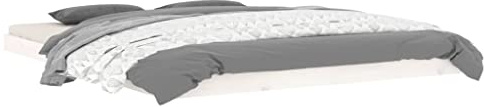 vidaXL Massivholzbett Doppelbett Bettgestell Bett Holzbett Bettrahmen Lattenrost Schlafzimmerbett Schlafzimmermöbel Weiß 160x200cm Kiefer