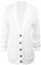 LUXFAB New Womens Everyday Long Sleeve Button Top Ladies Chunky Aran Cable Knit Grandad Cardigan UK Size 8-26 White