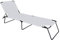 Lettino da Mare Prendisole Pieghevole Classico Struttura Metallo Reclinabile Rivestimento in Tessuto Traspirante Arredo Esterno Giardino Terrazzo Piscina Spiaggia Campeggio 24 x 187 x 53 cm (White)