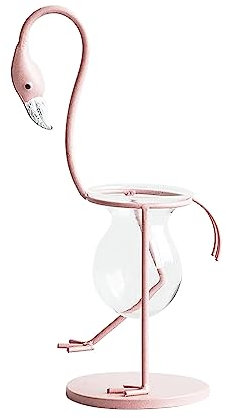 BEIJIALY Flamingo-Hydrokultur-Vase, Rosa Desktop-Glas-Pflanzgefäß, Hydrokultur-Vasen, Anzuchtstationen, Vase, Terrarium, Blumentopf, Tischdekoration für Hydrokultur-Pflanzen zu Hause(B)