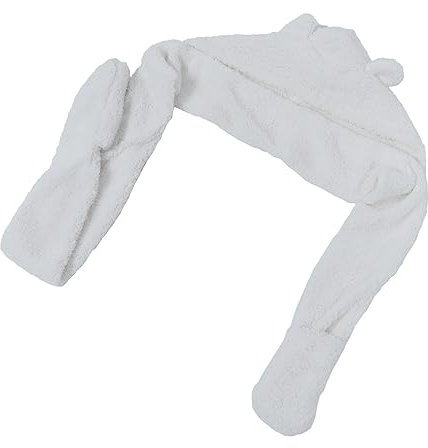 Sosoport 1 Stück 3 1 Mütze Schal Handschuhe Pelziger Kapuzenschal Plüschschal Mit Tasche Winterhandschuhe Warme Mütze Taschenhandschuhe Hoodie Winter Verdicken Hut Ohr Vermischt Suite