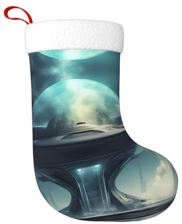 YYHWHJDE Alien Smoke Prints Weihnachtsstrümpfe – Flanell-Material, weich, leicht und gut zu berühren