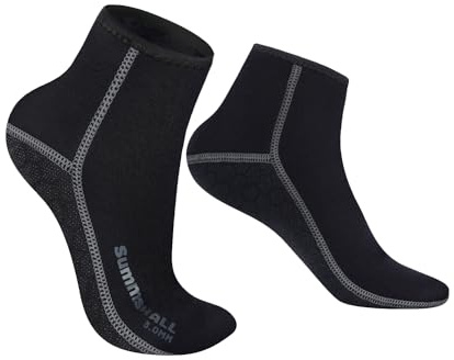 Summshall Chaussette Neoprene, 3MM Chaussette de Plongée pour Homme Femme Surf Snorkel Chaussettes en néoprène
