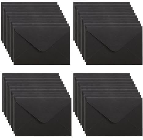 WYAN Mini umschläge-40 Stück 15 * 10cm Schwarz Kraftpapier Umschläge,Klassischer Umschlag spiegeln,für Geschenkkarte Hochzeit,Geburtstag Party Supplies(Karten ausschließen)