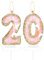 mciskin Schmetterling 20 Geburtstag Zahl Kerzen, Rosa Gold 20 Kerzen Kuchen Cupcake Topper für Kuchen Mädchen 20 Geburtstag Kuchen Dekorationen Schmetterling 20 Geburtstag Kerze Kuchen Topper für, JFSHD-SZLZ-JFS20