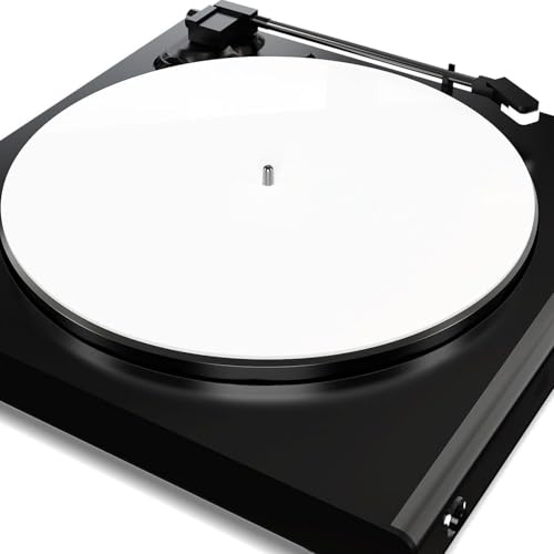Acryl-Plattenspielermatte, Antistatische Plattenteller-Slipmat-Abdeckung, Ersatz für Alle Gängigen 12-Zoll-Plattenspieler, für 33 1/3 U/min und 45 U/min Schallplatten (WHITE)