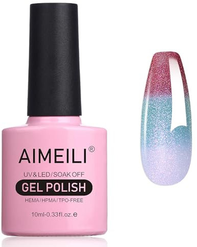 AIMEILI Chameleon Gel Nail Polish, Thermal Polish Shimmer Color Changing Gel Polish Soak-Off UV/LED for Nail Art Salon DIY Home, Easy to Apply 10ml - 005
