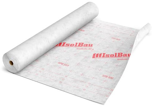 Isolbau Unterspannbahn Dach SPB 100, 75 m² Rolle (1,5 x 50 m) - Dachfolie mit 100 g/m² Flächengewicht - Dampfdurchlässige Unterdeckbahn, wasserdicht und witterungsbeständig
