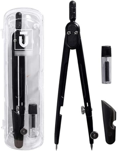 DPCDAN 1 Pack Math Compass, Metal Drawing Compass with Storage Box, Math Geometry Drafting Supplies, Drafting Compass with Lead Refills