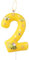 Honigbiene 2nd Geburtstagskerzen, gelbe Zahl 2 Kerze mit niedlicher Biene, Mädchen Jungen 2nd Geburtstag Dekorationen, Bienen Kuchen Dekorationen, Honigbiene Theme Party Dekoration Zubehör