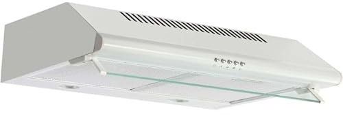 GLEM Hotte Visière Casquette 60cm débit d'air 350m³/h Blanc