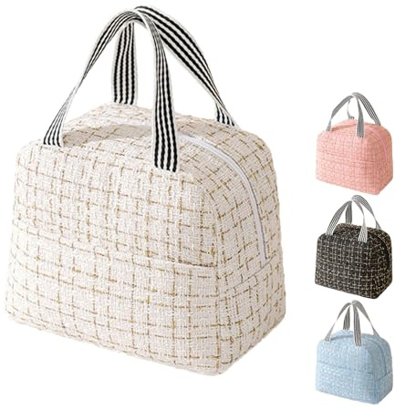 Lunch Bags for Women Insulated Lunch Bags Adults Cooler Bag Water-Resistant Thermal Leak-Proof Lunch Organizer for Children Girls Men Work Picnic White