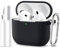 Maledan Kompatibel mit AirPods 4 Hülle Case 2024, Weich Silikon Ganzkörper-Schutzhülle für Apple AirPods 4 Generation Hülle mit Reinigungskit & Schlüsselanhänger [LED Sichtbar], Schwarz