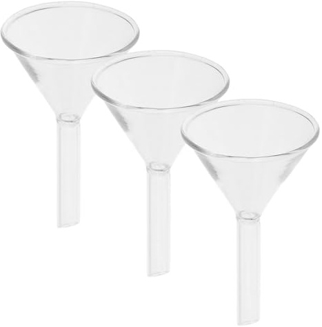 CHILDWEET Wissenschaftlicher Einfülltrichter Aus Glas Labortrichter Mit Dreieckiger Form Und Kurzem Stiel Für Präzises Filtern Und Ausgießen Im Labor 2.87X1.61In 3 Stück