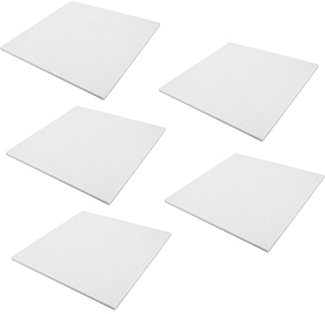 Felt Acoustic Absorption Panels 5Pcs for Music Room and Ktv | White Felt, Self Adhesive Installation, Sound Insulation Treatment, Simple Versatile Look, 5 Piece Set