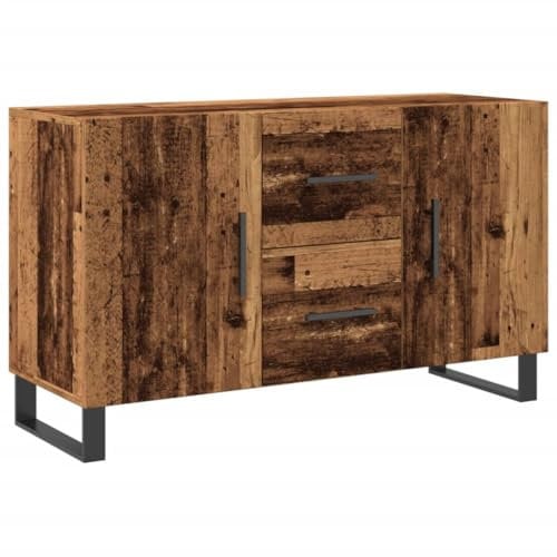vidaXL Sideboard/Cupboard - Old Wood Finish, 100x36x60 cm, Engineered Wood & Metal Feet, Modern Style Storage Cabinet for Living Room/Kitchen