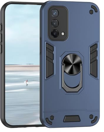 UPLAI Hülle für Oppo A74 4G / Oppo Reno6 lite, Slim Militärqualität Stoßfest Rüstung Handyhülle mit Magnetisch Ständer, Prämie PC + TPU Bumper Dauerhaft Schutzhülle. Blau