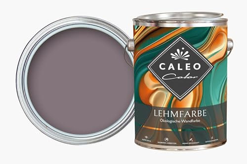 Caleo Color Lehmfarbe LAVENDEL 2,25 Liter - ökologische Wandfarbe für Wohnzimmer und Co. - hoch deckend, tropffrei, geruchsneutral