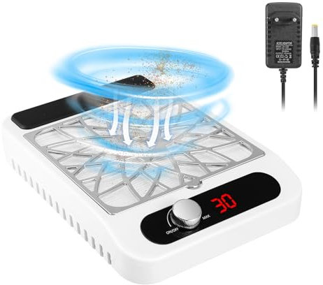 Gxpjycfob Aspirador Uñas Profesional 80W, Aspirador Manicura con Filtro y Cojinete, Colector de Polvo de Uñas para la Manicura en la Sala de Estar o en el Hogar Blanco